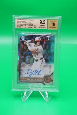 2022 Bowman Draft Chrome Auto Aqua Lava /199 Douglas Hodo BGS 9.5 TRUE GEM + GS1 - Image 1 of 2