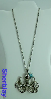 Sourpuss Jewelry Octopus Steampunk Under the Sea Tentacle Silver Tone Necklace - Image 1 of 3