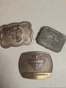 1980-1998 3 Lot Of Belt Bucks REMINGTON, Handyman Of America, and RockMountain - Picture 1 of 9