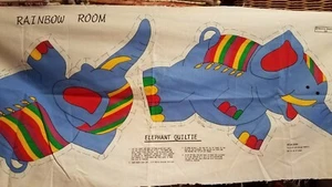 PANEL DE ALGODÓN "ELEFANTE SALA ARCO IRIS" LISTO PARA COSER Y COSAS POR FCI - Imagen 1 de 3