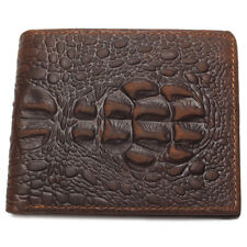Genuine Leather Banknote Wallet Purse Credit Card Zipper Pocket Crocodile Tail