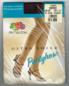 Fruit of the Loom Coffee Ultra Sheer Size 95 - 160 lbs 5' - 5'8'' Pantyhose - Picture 1 of 2