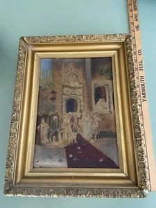 Antique Spanish Courting Domestic Oil Painting Signed Ap Perez Liom / Pecez Lion - Picture 1 of 4