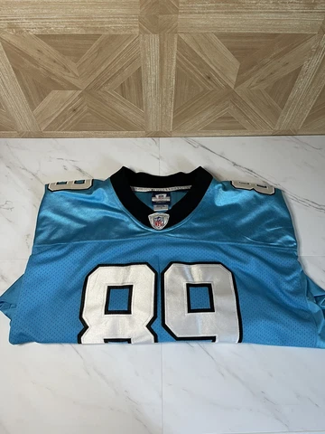 Authentic Reebok STEVE SMITH Carolina Panthers Blue Sewn NFL Jersey Mens 52 2xl Cover