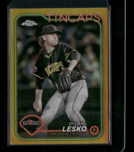 2024 Topps Pro Debut #PD-139 Chrome Gold Refractor Dylan Lesko #/50 - Picture 1 of 2