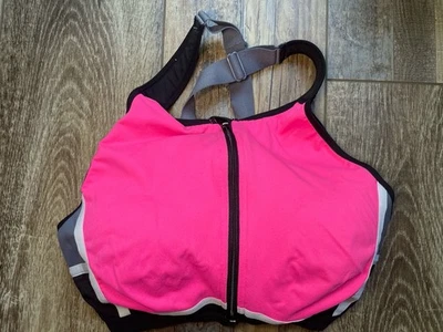 Victoria’s Secret Women’s VSX Sport Zip Bra 36C Pink Black Gray Adjustable - Image 1 of 4