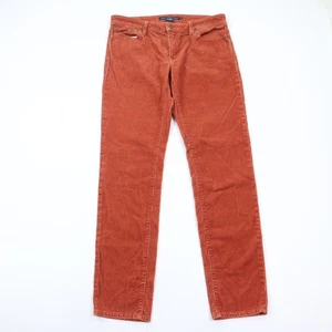 Pantaloni sportivi Ralph Lauren donna 12 dritti elasticizzati velluto a coste vita bassa rosso ruggine - Foto 1 di 9