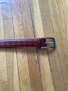 Luxe Brighton Herren 38 einfarbig braun strukturiert Gürtel, 100 % Leder, Made in USA, NEUWERTIG - Bild 1 von 4