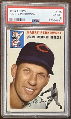 1954 Topps #125 Harry Perkowski, Cincinnati Reds, PSA 6 *Set Break, Read Below* - Image 1 of 2