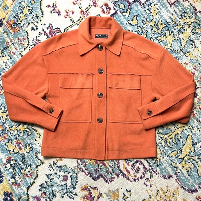 Acogedora Chaqueta Chaqueta Bagatelle Collection Naranja Polar XS Botón Bolsillos Frontales Foto 1 de 4