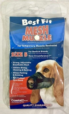 Hocico para perro mascota costera malla mejor ajuste talla 5 para razas medianas NUEVO Foto 1 de 2