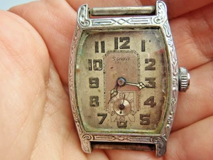 Vintage S Leda Swiss Art Deco Men's Wristwatch Hand Wind Spare or Parts - Picture 1 of 15