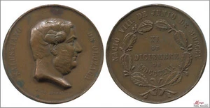 Spain Salustiano De Olazaga 1861 - Oyon Alava / 41.80 Gr. Bronze - 45Mm MBC+ - Picture 1 of 1