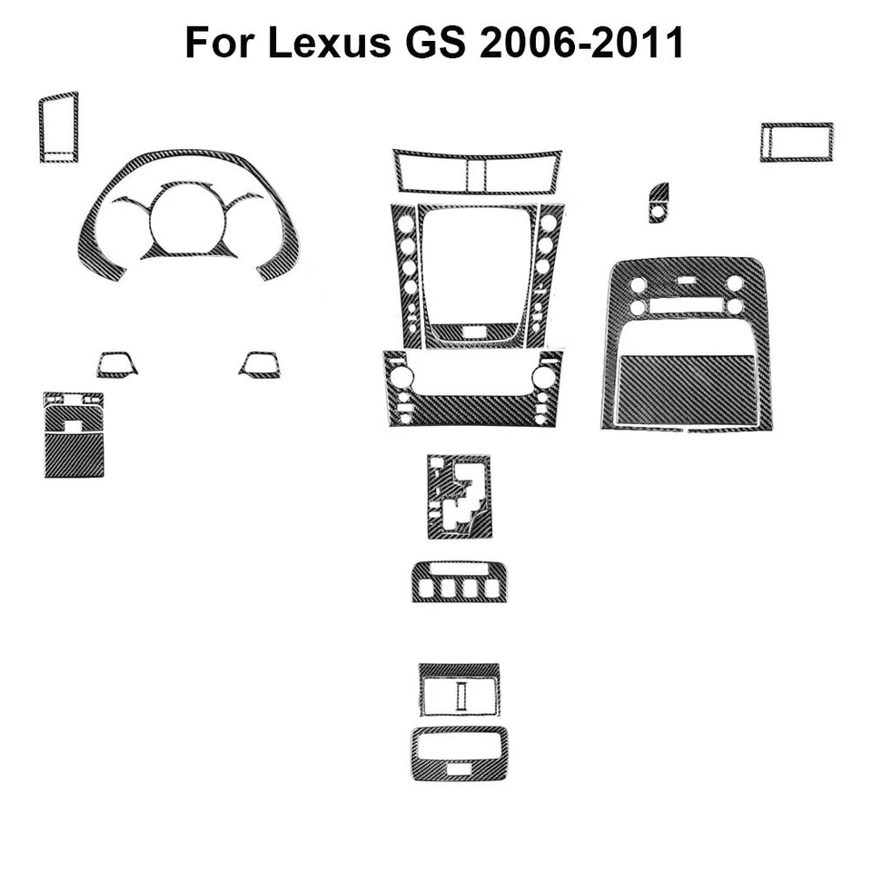 26Pcs Carbon Fiber Full Interior Kit Set Cover Trim For Lexus GS300/350/430/450h - Image 1 of 4