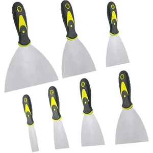 7 Pack Stainless Steel Putty Knife Set Paint Scraper for Repairing Drywall - Picture 1 of 7