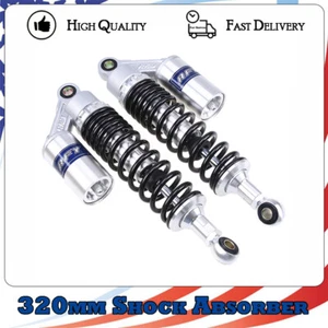 Pair Motorcycle 320mm 12.5" Rear Shock Absorbers Air Universal for Honda Yamaha - Picture 1 of 12