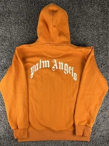 Felpa con cappuccio uomo Palm Angels pesca/arancione taglia 3XL XXXL Spellout - Foto 1 di 10