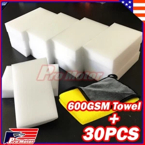 30pcs Magic Sponge Eraser Melamine Thick Cleaning Foam home Microfiber towel - Picture 1 of 9