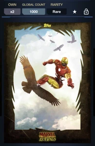 Topps Marvel Collect DIGITAL MARVEL ZOMBIES - GREEN - IRON MAN 1000CC - Picture 1 of 1