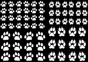 Calcomanías de vidrio fundido blanco Paw Prints 66 piezas de 0,5 a 0,75 - Imagen 1 de 2