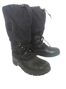 SOREL Size 9 Mens Vintage Kaufman Canada Snowcat Tall Winter Snow Boots Black   - Picture 1 of 4