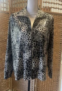 Exclusively Misook Black & White full zip jacket size XL - Picture 1 of 8
