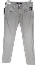 REPLAY Anbass W31/L36 Men Jeans Grey Slim Washed Cotton Stretch 5-Pocket