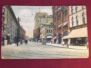 Ottawa Street scene Grand Rapids Michigan MI 1910 Antique Postcard - Picture 1 of 2