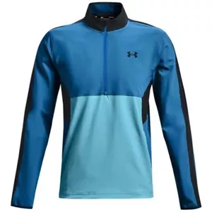Under Armour Golf Mens Storm Windstrike Half Zip Top, Turquoise/Blue/Black, NEW - Picture 1 of 2