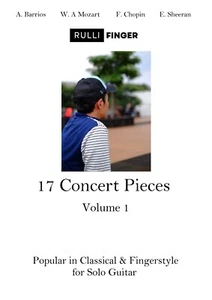 17 Concert Pieces Vol. 1 for Solo Guitar Classical Tablature (cover me) - Picture 1 of 5