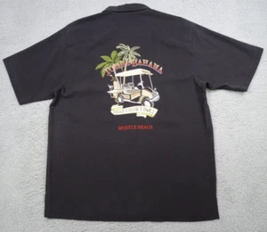 Tommy Bahama Mens Shirt Size Medium Black Button Up Thats How I Roll Golf NWT - Picture 1 of 13