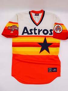 1986 Houston Astros #34 Nolan Ryan Orange “Rainbow” Jersey, Size M, Near Mint