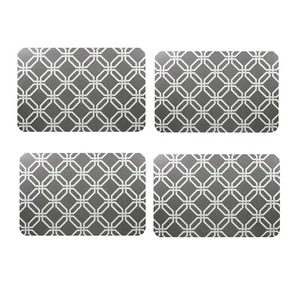 Gray Lattice-Pattern Vinyl Placemats 17in x 11.25-in. New FREE SHIPPING! - Picture 1 of 2
