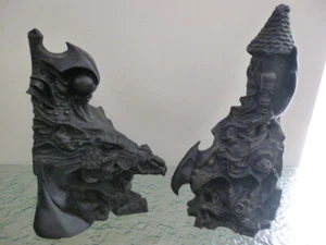 Two Handmade Tom Raine Limited Edition Priestess & Merlin Dragon Bookends '93 - Picture 1 of 12