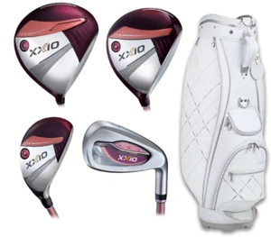 NEW XXIO WOMEN'S 13 PREMIUM BORDEAUX 10-PIECE COMPLETE BAG SET W/ WHITE CART BAG - Picture 1 of 2