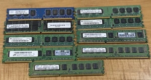 LOT OF 9 Mixed Desktop RAM Memory 2GB DDR3 PC3 DDR2 PC2  1gb 512mb - Picture 1 of 4