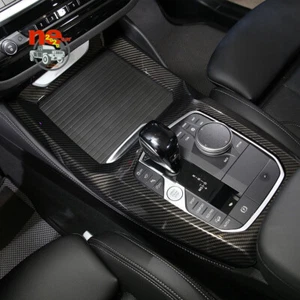 Gear Shift Panel Trim Frame Sticker Cover ABS Carbon Fiber For 2022+ BMW X3/X4 - Picture 1 of 11