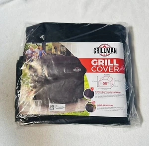Grillman Large Rip-Proof Waterproof BBQ Grill Cover, 58"L x 24"W x 48"H Black - Picture 1 of 3