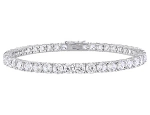 Lab-Created White Sapphire 14.24 Carat (ctw) Tennis Bracelet in Sterling Silver - Picture 1 of 4
