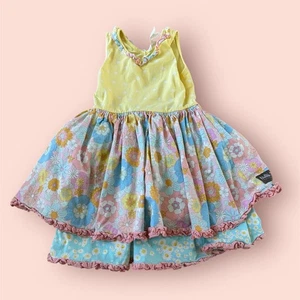 Matilda Jane Dress Girls Size 10 Multicolor Ruffle Floral Sleeveless - Picture 1 of 6