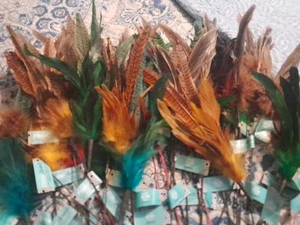 44 Hobby Lobby Floral Accents Feathers NWT Turkey Metal Stems - Picture 1 of 7