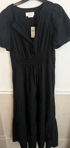 NWT Anthropologie The Somerset Maxi Dress Black 100% Cotton Size L - Picture 1 of 8