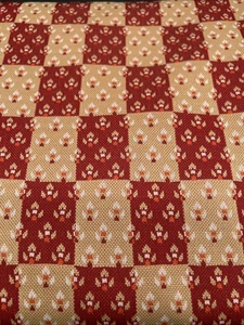 VTG 1970s Knit Fabric Stretch 3 1/2 Yds x 62” Wide Retro Red Beige Tan Sew Craft - Picture 1 of 2