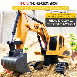 Alloy Bucket Remote Excavator 6 Channel For Children Radio Control Excavator - Picture 1 of 21