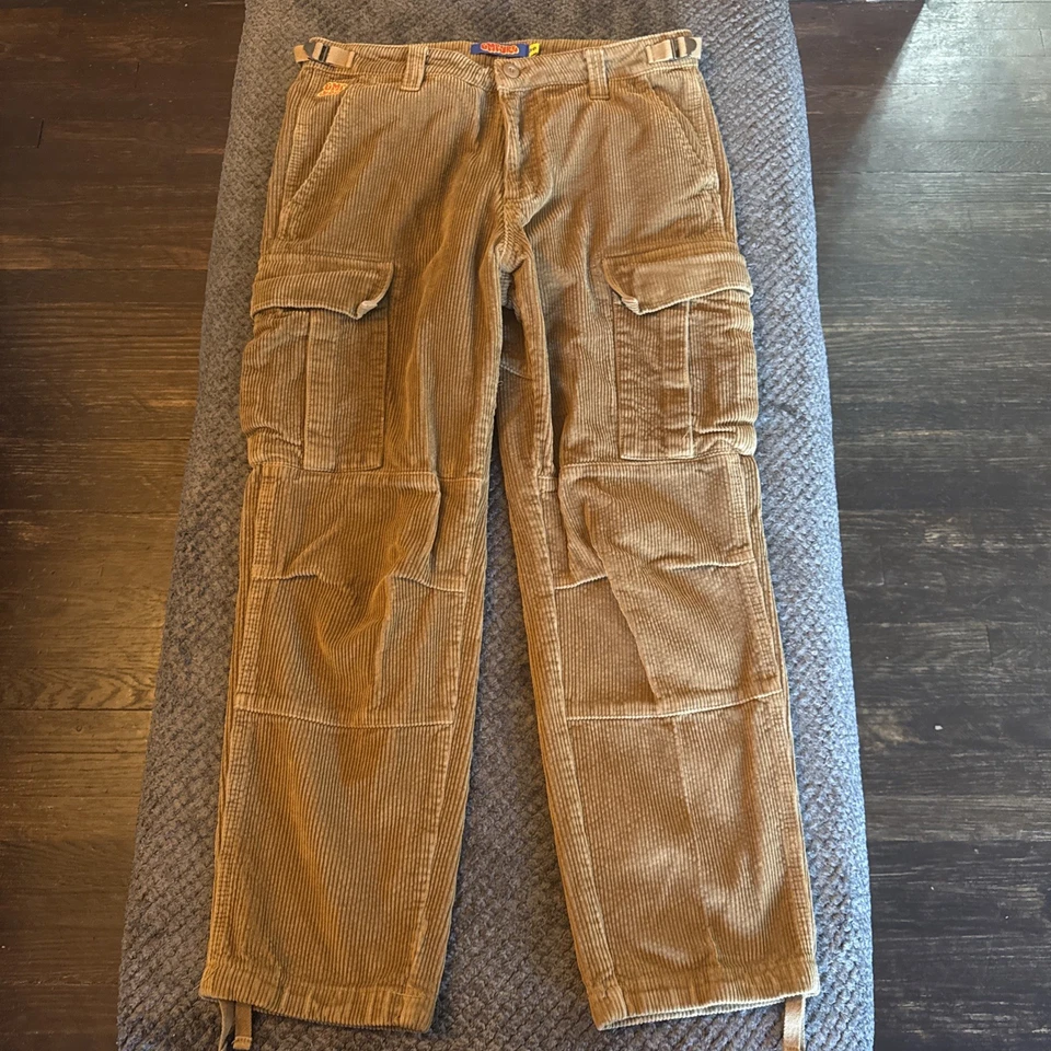Pantalones cargo vintage Y2K EMPYRE relax holgados tostados pana para hombre 30x28 estilo Jnco Foto 1 de 4