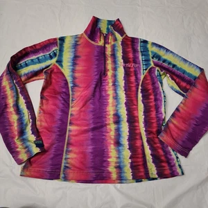 Camiseta deportiva de ciclismo para mujer de piel de tortuga tie dye novedad neón arco iris talla pequeña  - Imagen 1 de 5