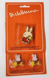 Vintage Dick Bruna Miffy Hair Clips & Pin Lot NOS New Unused - Picture 1 of 3