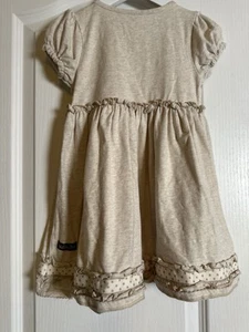 EUC Matilda Jane Fresh Snow Dress Oatmeal Ribbon Trim Girls Size 4 - Picture 1 of 6