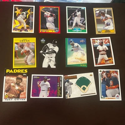 Lote de cartas Tony Gwynn (~35) Padres anos 80/90 Topps Donruss Fleer Score deck superior - Imagem 1 de 3