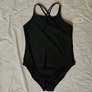 Wonder Nation Girls XL 14/16 Plus One Piece Black Swimsuit with UPF50+ New - Picture 1 of 14
